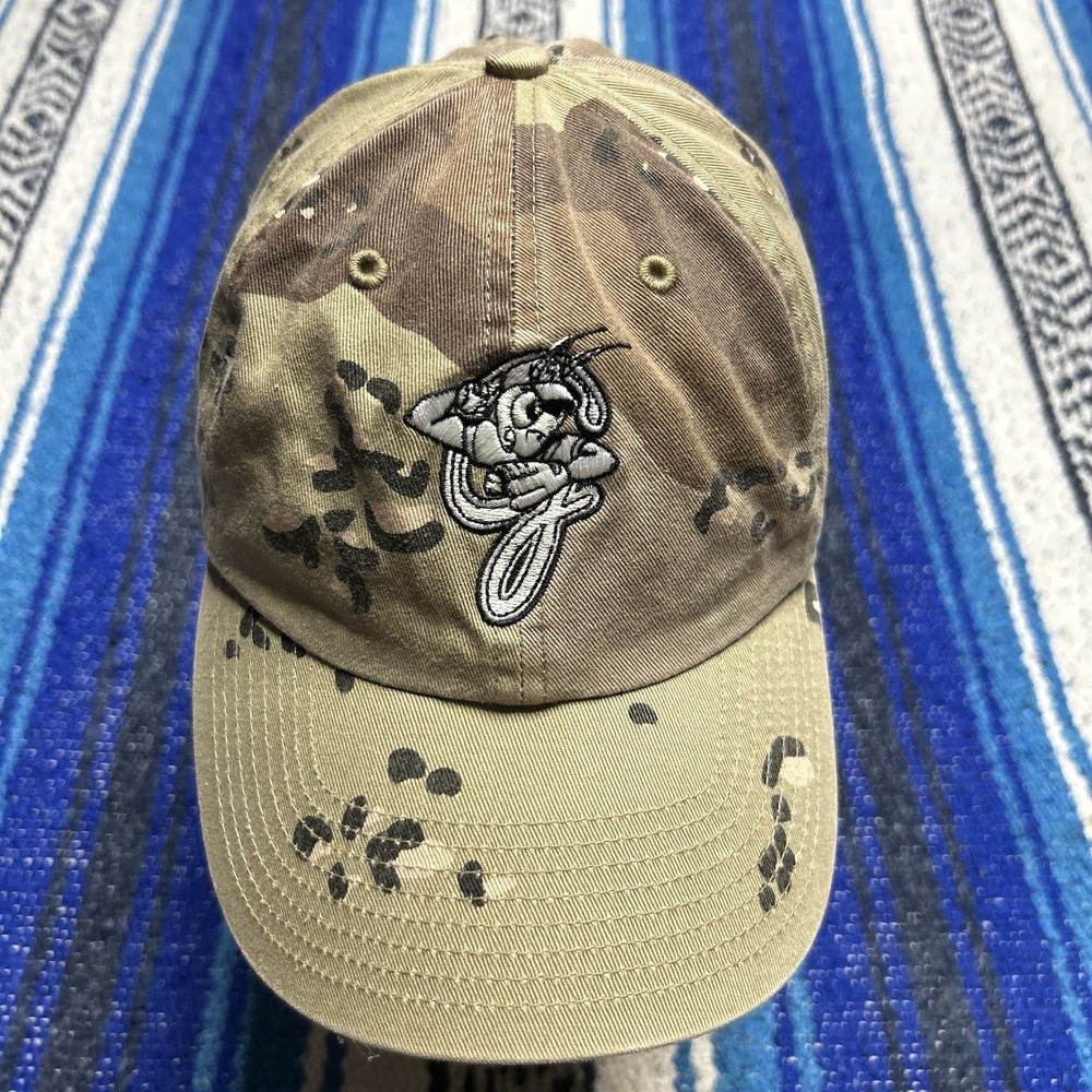 Vintage 90s Greensboro Grasshoppers Camo Hat Twins Enterprise Strapback MiLB